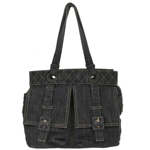 Chanel Navy Sparkling Denim Tote Handbag - Picture 1 of 10